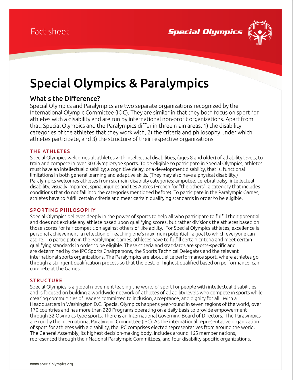 Special Olympics & Paralympics