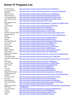 Drama TV Programs List