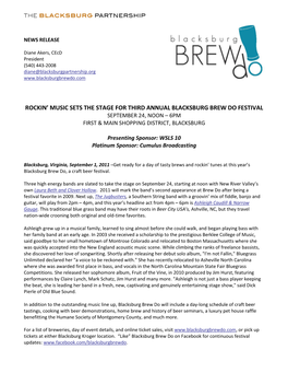 Rockin' Music Sets the Stage for Third Annual Blacksburg Brew Do Festival
