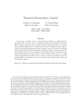 Financial Intermediary Capital∗