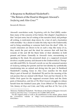 Isis in Darkness” from Atwood’S Short Fiction Collection Wilderness Tips (1991), This Short Story Again Presents a Character Obsessed with a Dead Person