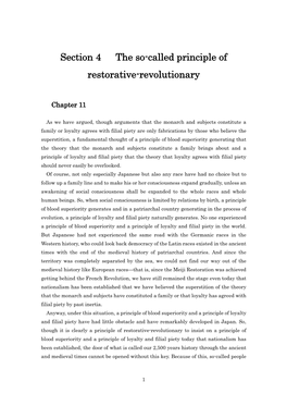Section 4 the So-Called Principle of Restorative-Revolutionary