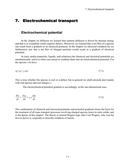 7. Electrochemical Transport