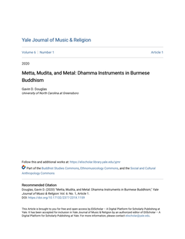 Metta, Mudita, and Metal: Dhamma Instruments in Burmese Buddhism