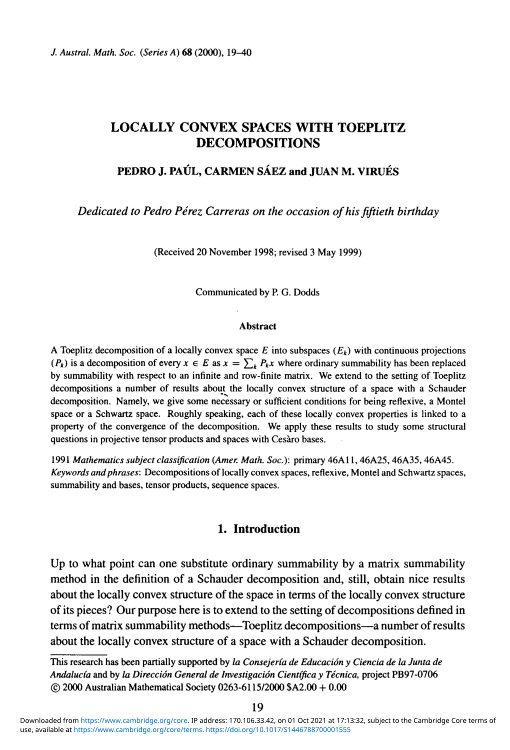 Locally Convex Spaces with Toeplitz Decompositions