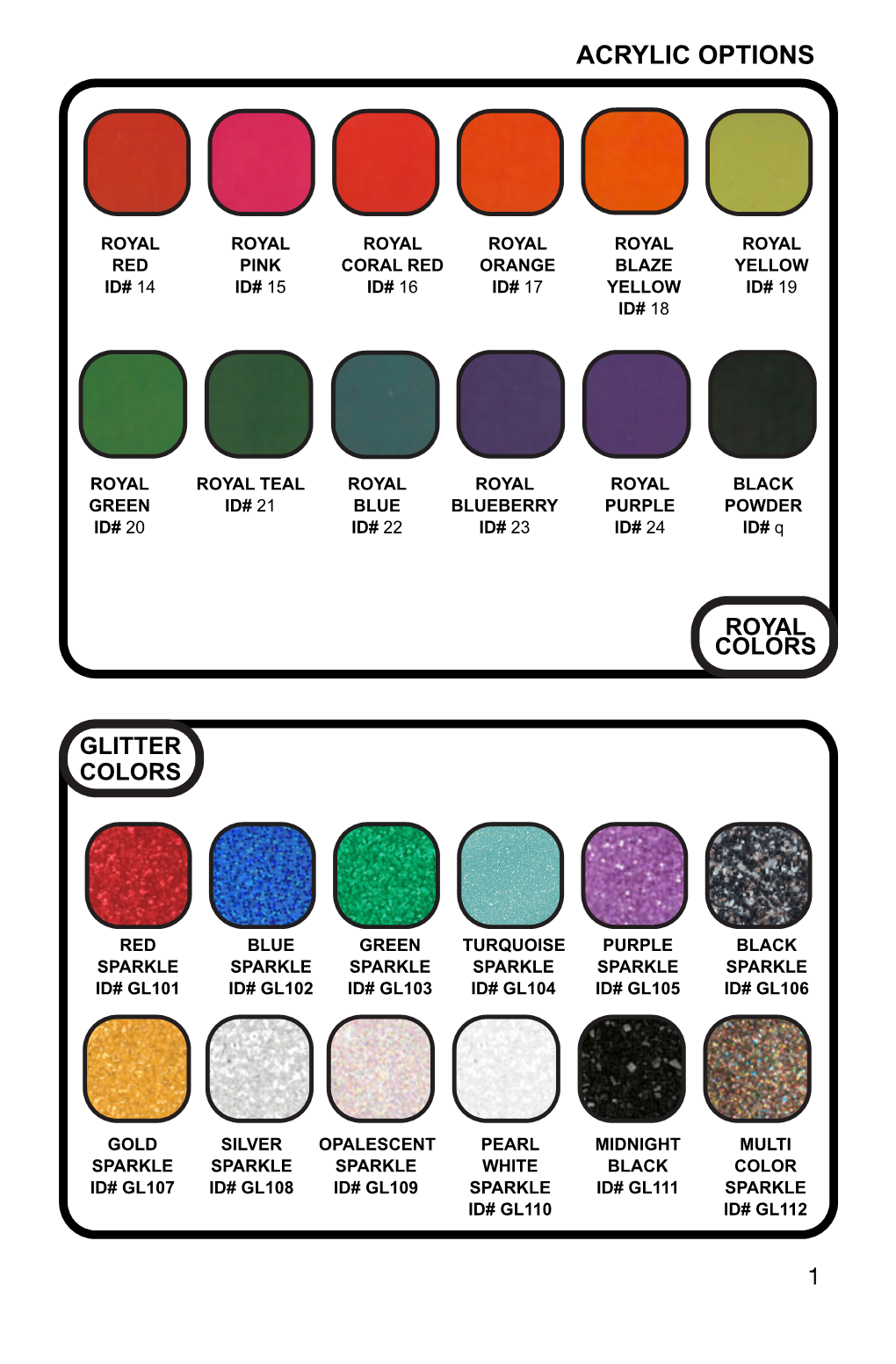 ROL Catalog Pocket Size Color Chart