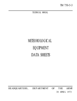 Meteorological Equipment Data Sheets
