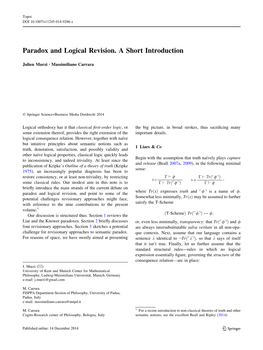 Paradox and Logical Revision. a Short Introduction