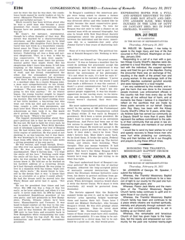CONGRESSIONAL RECORD— Extensions of Remarks E194 HON. JAY INSLEE HON. HENRY C. ''HANK'' JOHNSON