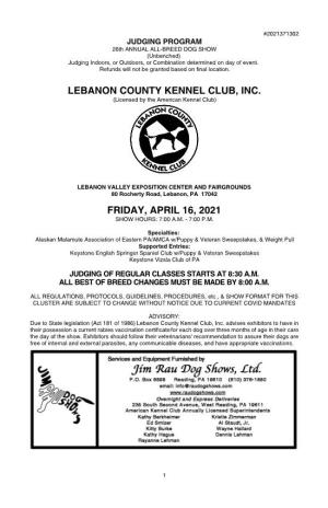 Lebanon County Kennel Club, Inc