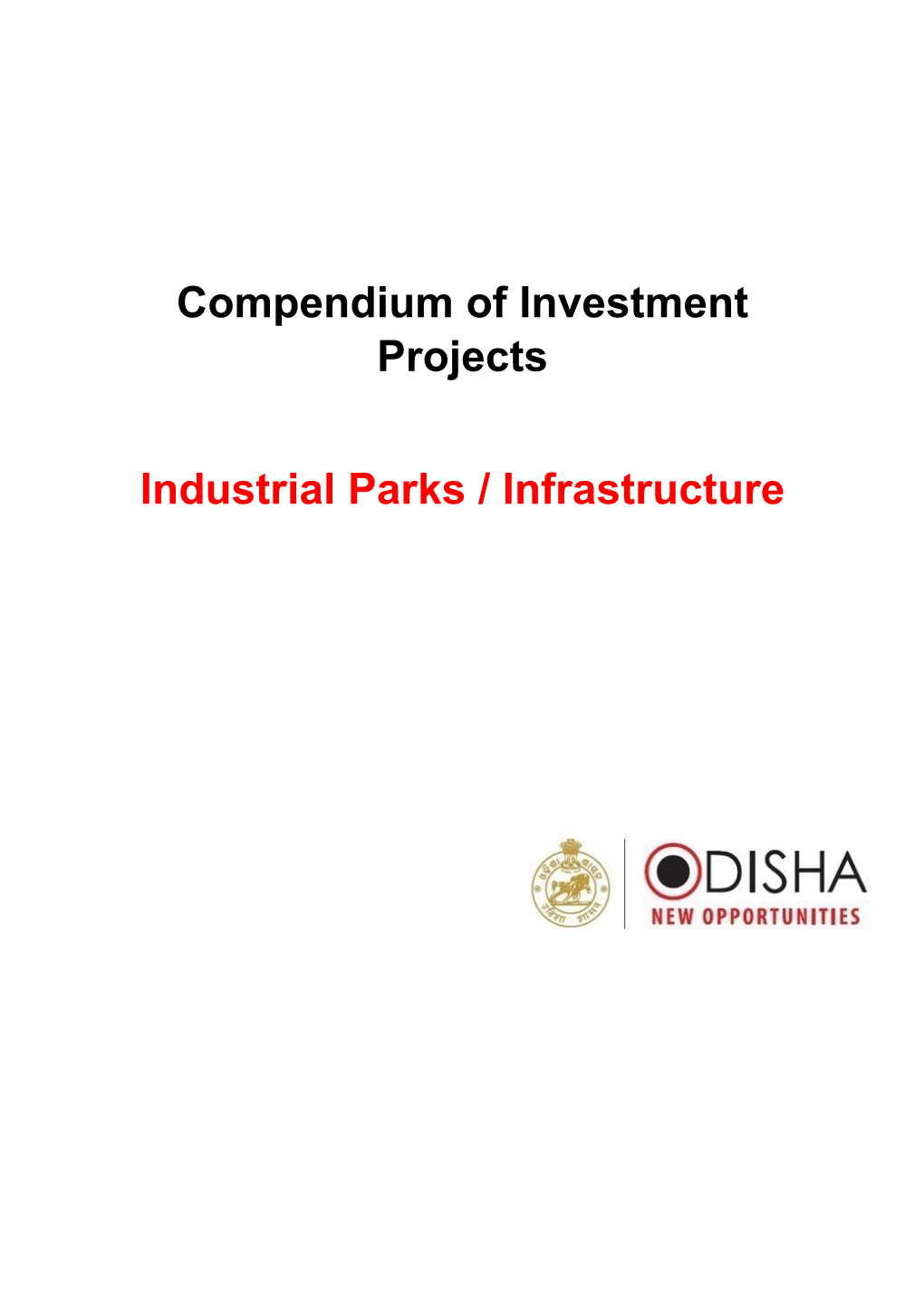 Compendium of Investment Projects Industrial Parks / Infrastructure