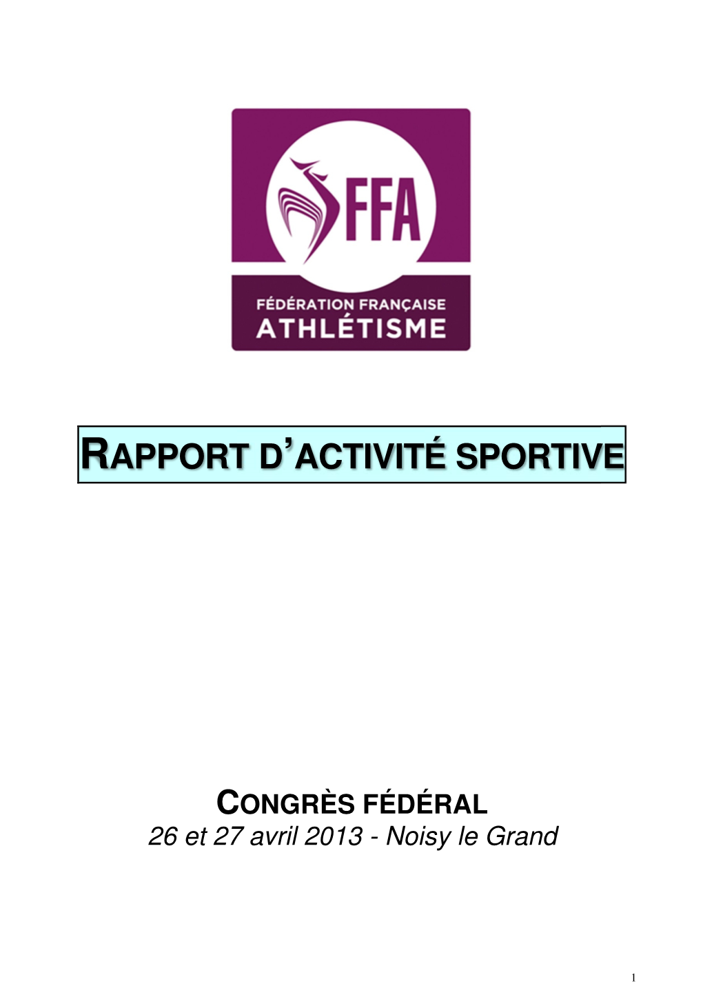 Rapport D'activité Sportive