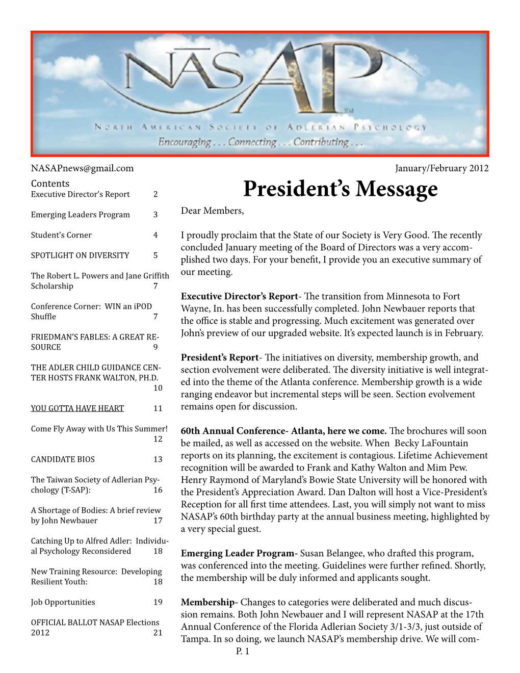 2012 January-February Newsletter