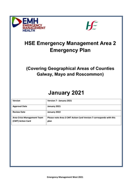 HSE Emergency Management CHO Area 2 Emergency Plan