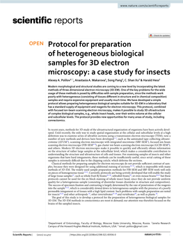 Protocol for Preparation of Heterogeneous Biological Samples for 3D Electron Microscopy: a Case Study for Insects Alexey A