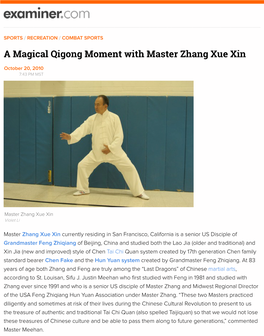 A Magical Qigong Moment with Master Zhang Xue Xin