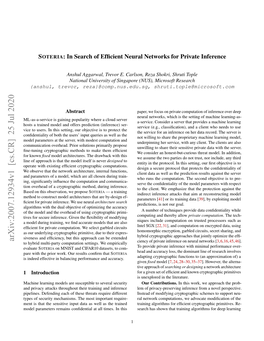 SOTERIA: in Search of Efficient Neural Networks for Private Inference