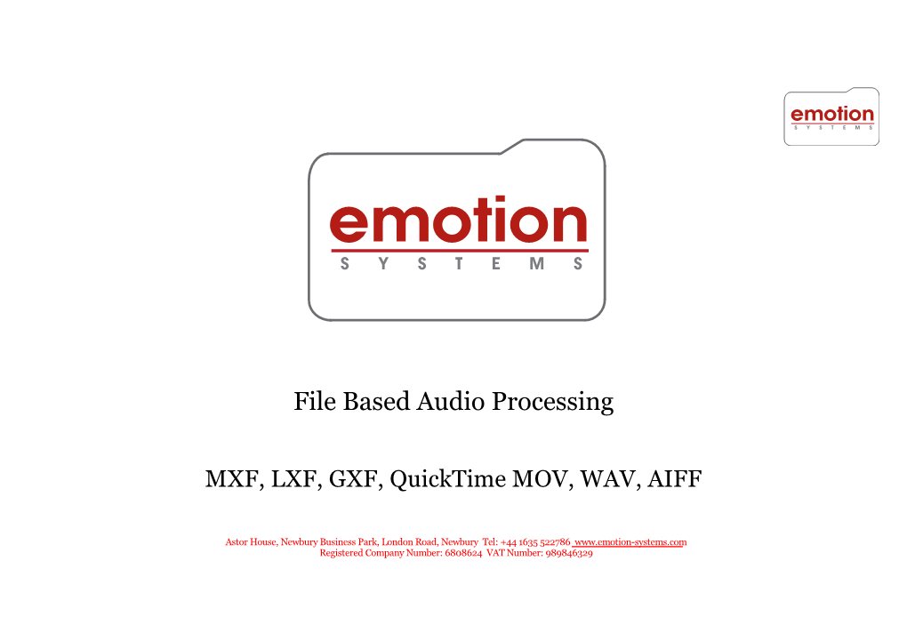 File Based Audio Processing