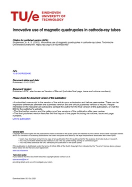 Innovative Use of Magnetic Quadrupoles in Cathode-Ray Tubes
