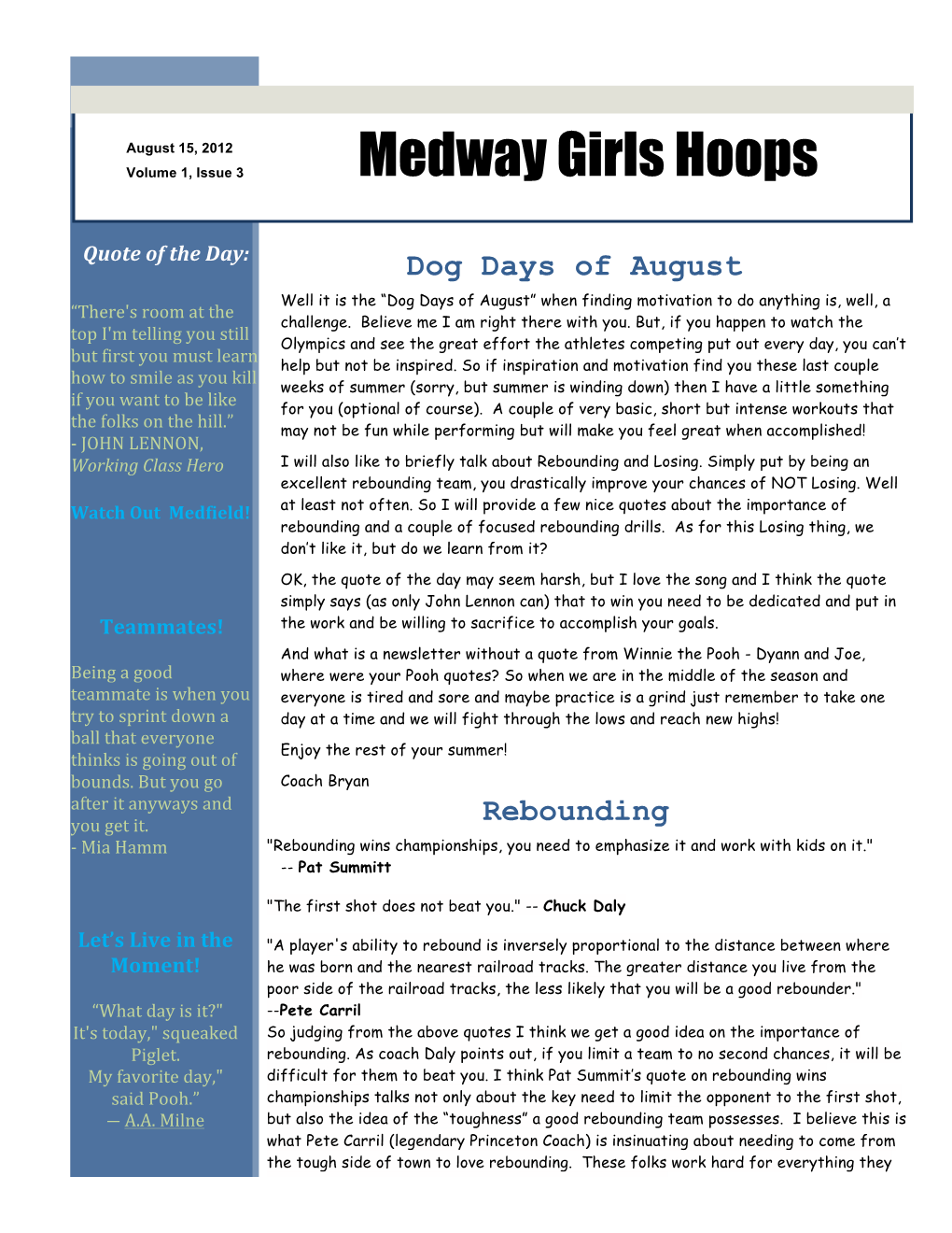 Medway Girls Hoops