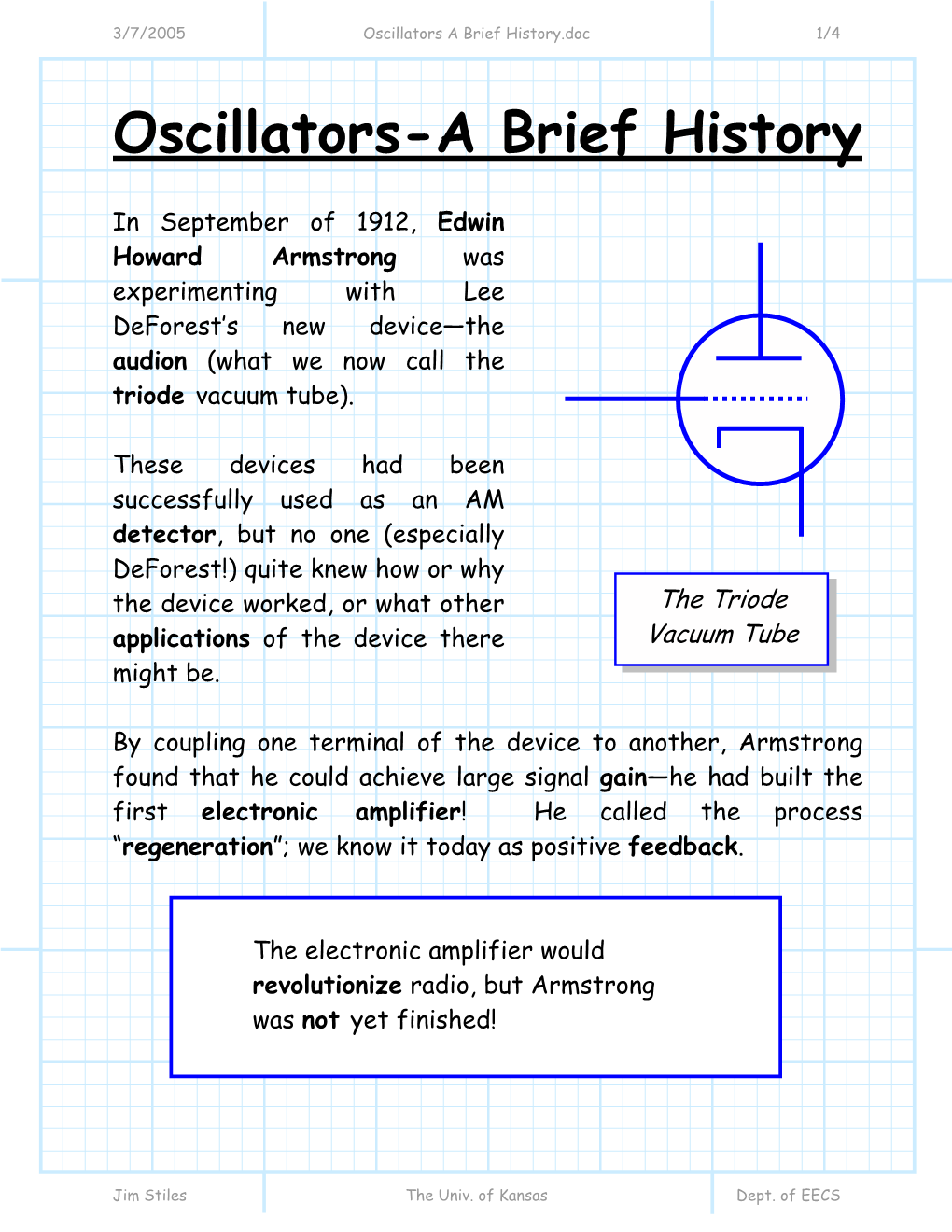 Oscillators-A Brief History