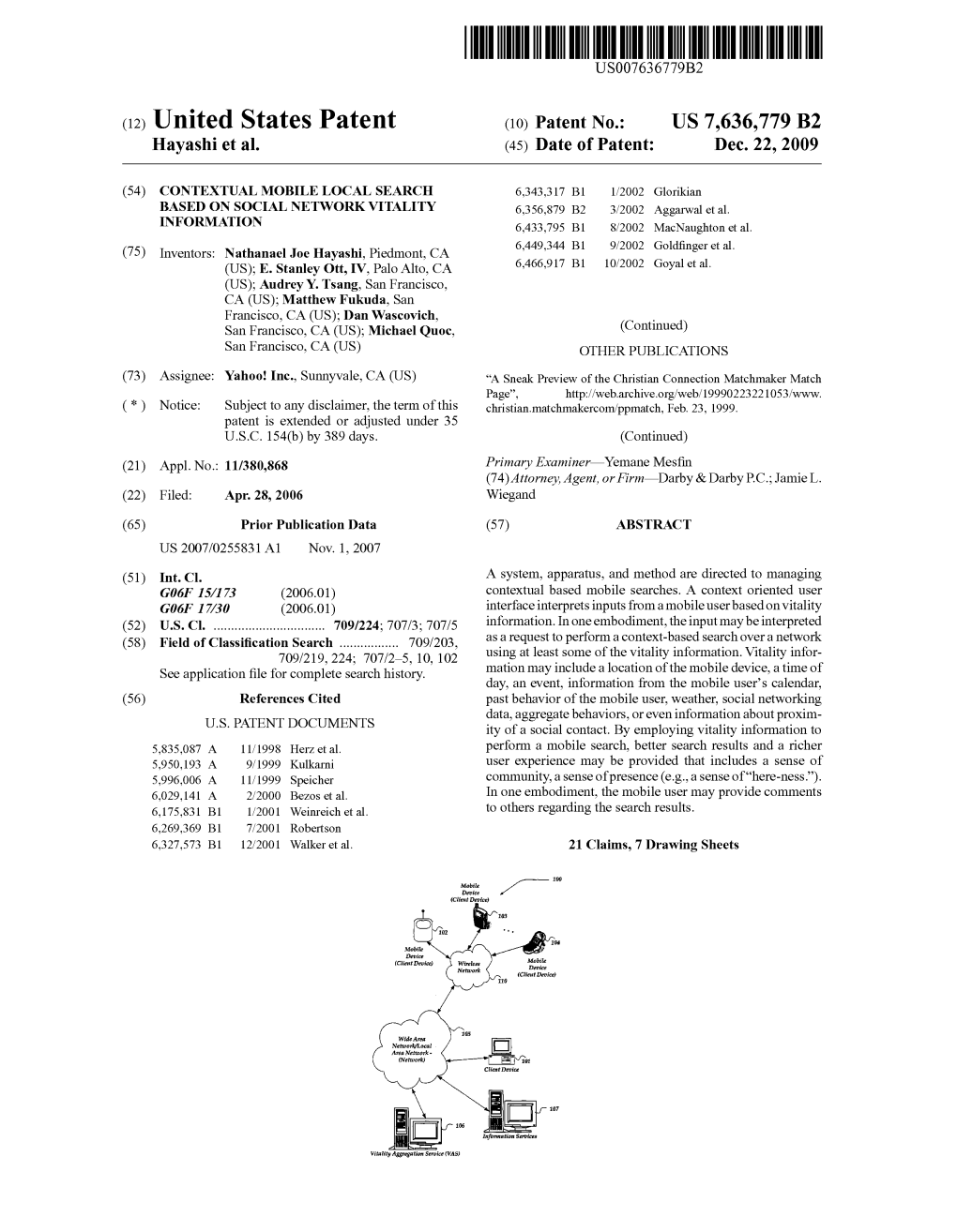 (12) United States Patent (10) Patent No.: US 7,636,779 B2 Hayashi Et Al