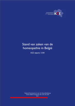 Stand Van Zaken Van De Homeopathie in België