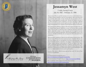 Jessamyn West Vernon, Jennings County July 18, 1902 – February 23, 1984