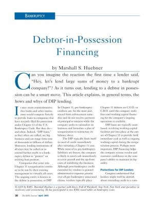 Debtor-In-Possession Financing