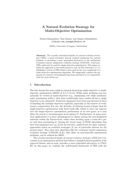 A Natural Evolution Strategy for Multi-Objective Optimization