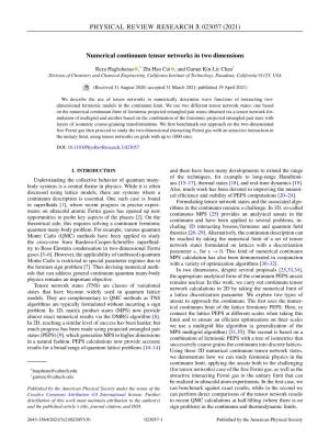 Numerical Continuum Tensor Networks in Two Dimensions