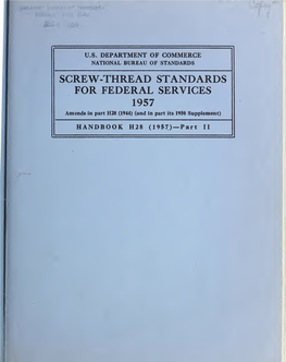 Screw-Thread Standards for Federal Services 1957. Part II