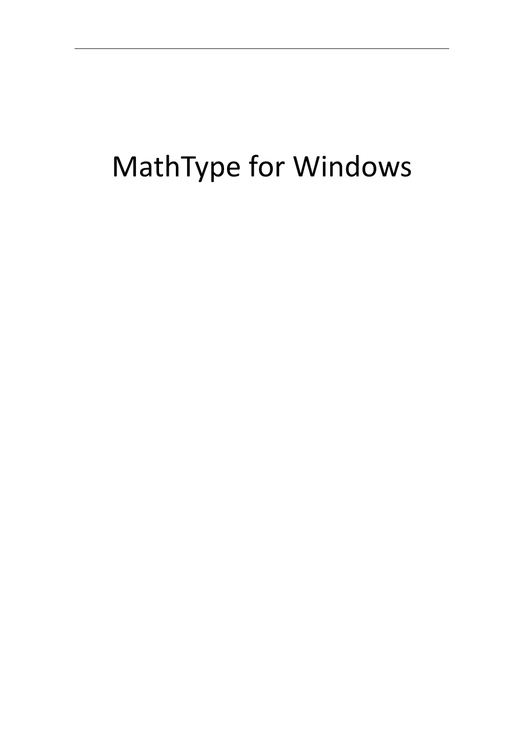 Mathtype for Windows