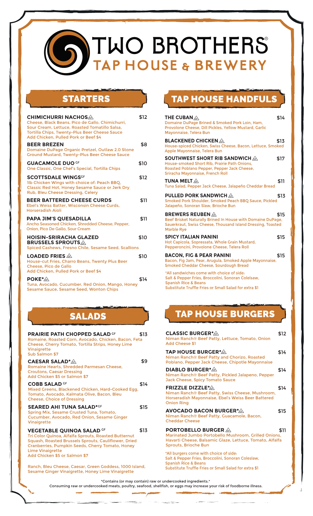 Tap House AZ Menu