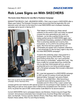 Rob Lowe Signs on with SKECHERS
