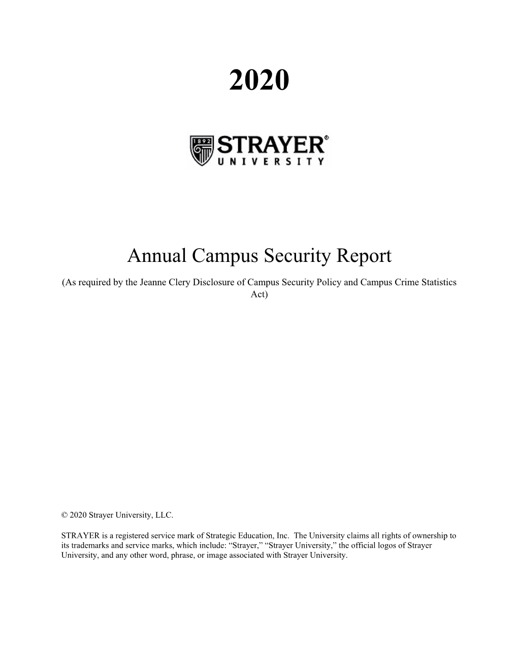 2020 Annual Campus Security Report