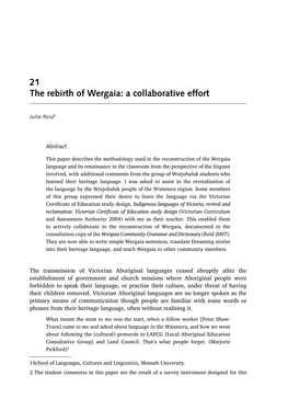 Wergaia: a Collaborative Effort