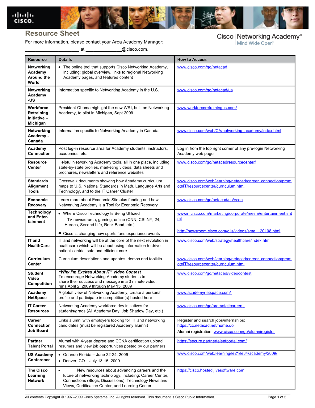 Cisco Networking Academy Resources