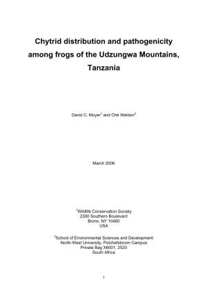 Chytrid Distribution and Pathogenicity Among Frogs of the Udzungwa Mountains, Tanzania