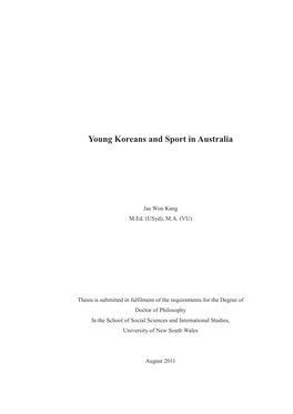 Young Koreans and Sport in Australia