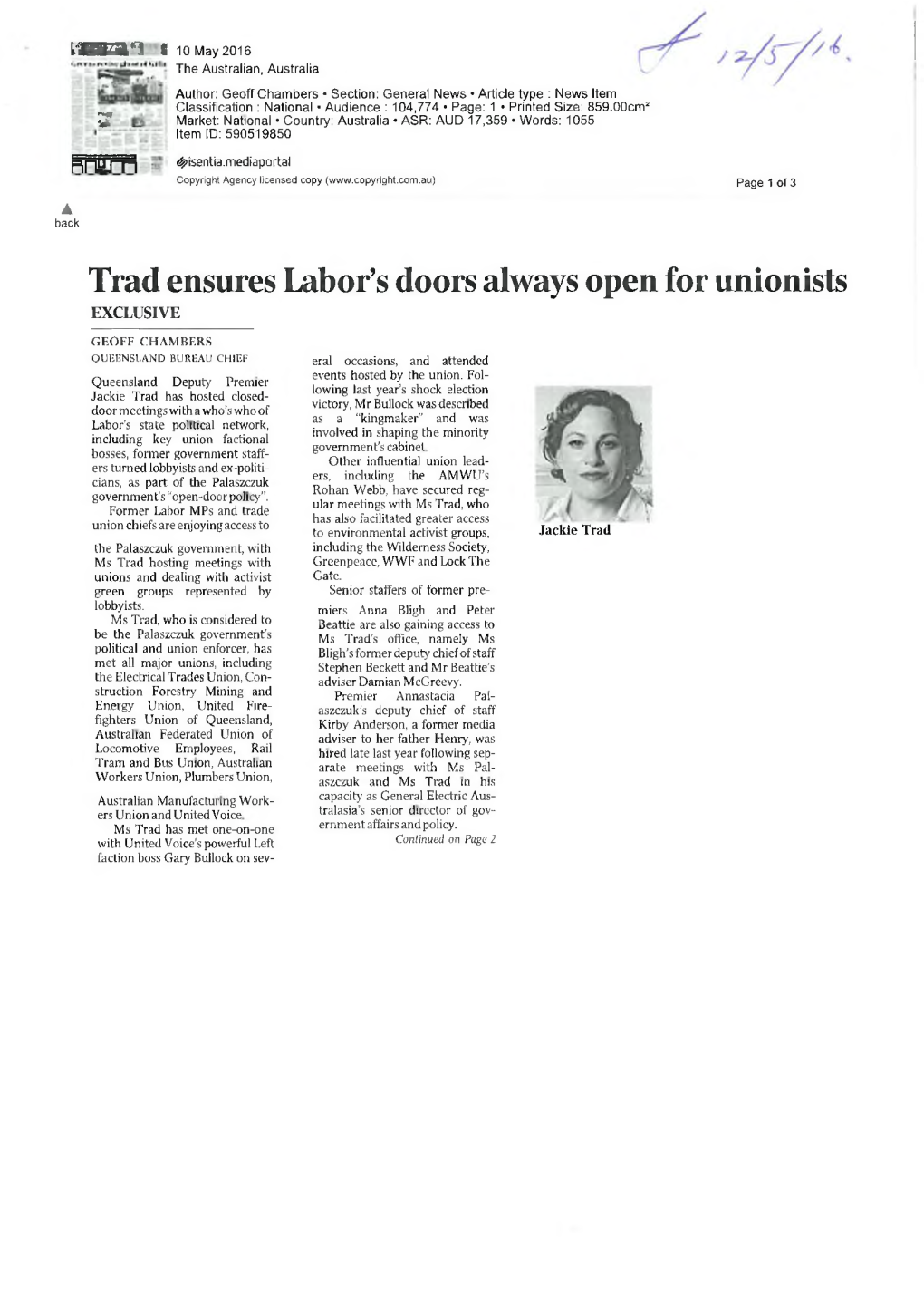 Trad Ensures Labor's Doors Always Open for Unionists
