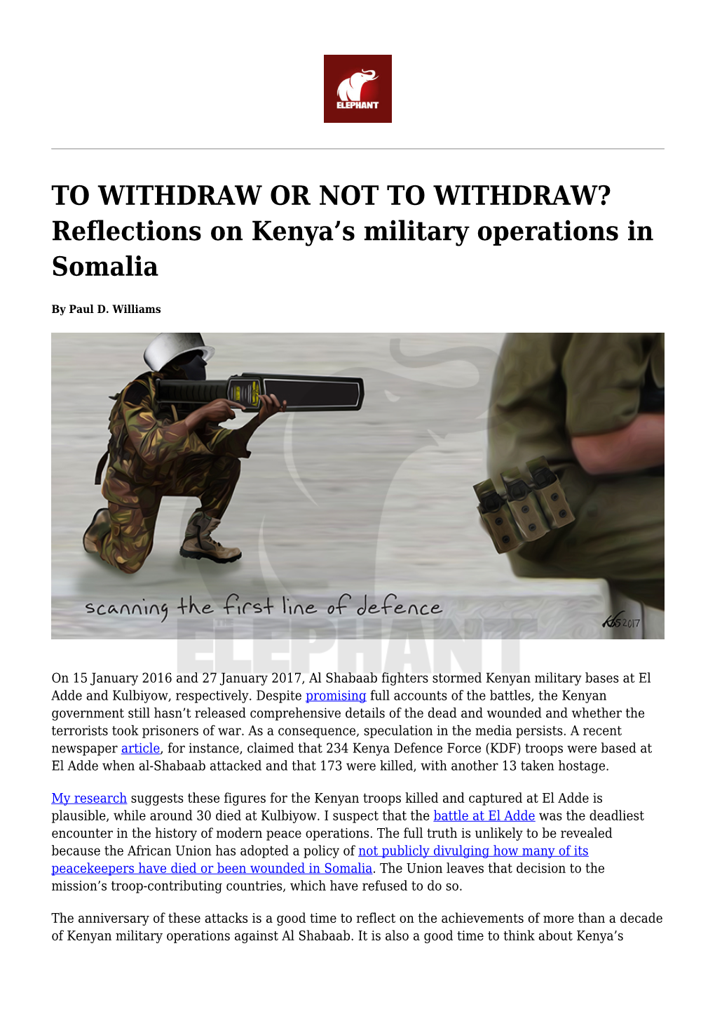 Reflections on Kenya's Military Operations in Somalia