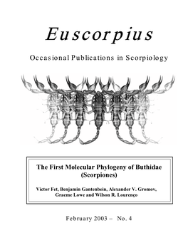 The First Molecular Phylogeny of Buthidae (Scorpiones)