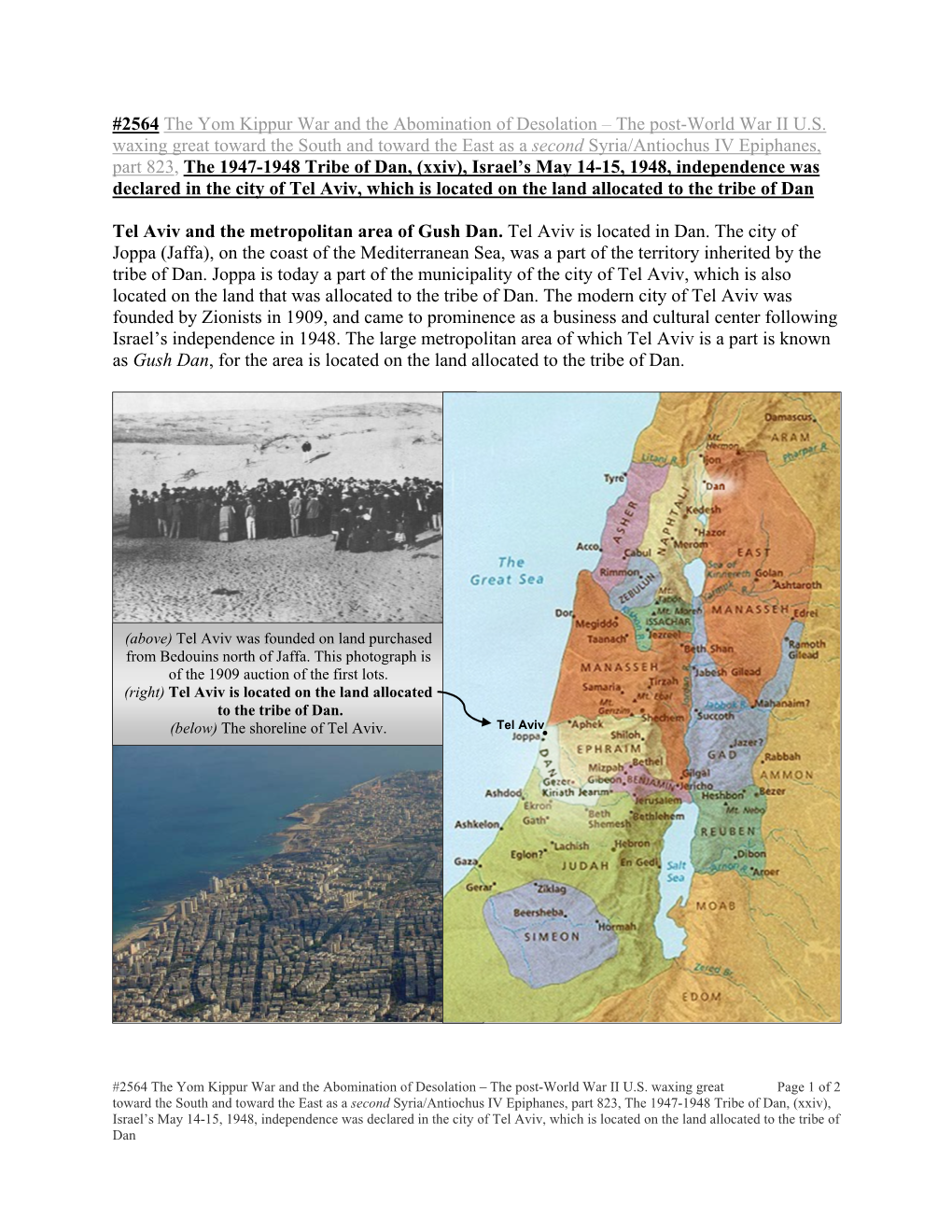 2564 the Yom Kippur War and the Abomination of Desolation – the Post-World War II U.S