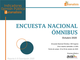 ENCUESTA NACIONAL ÓMNIBUS Octubre 2020