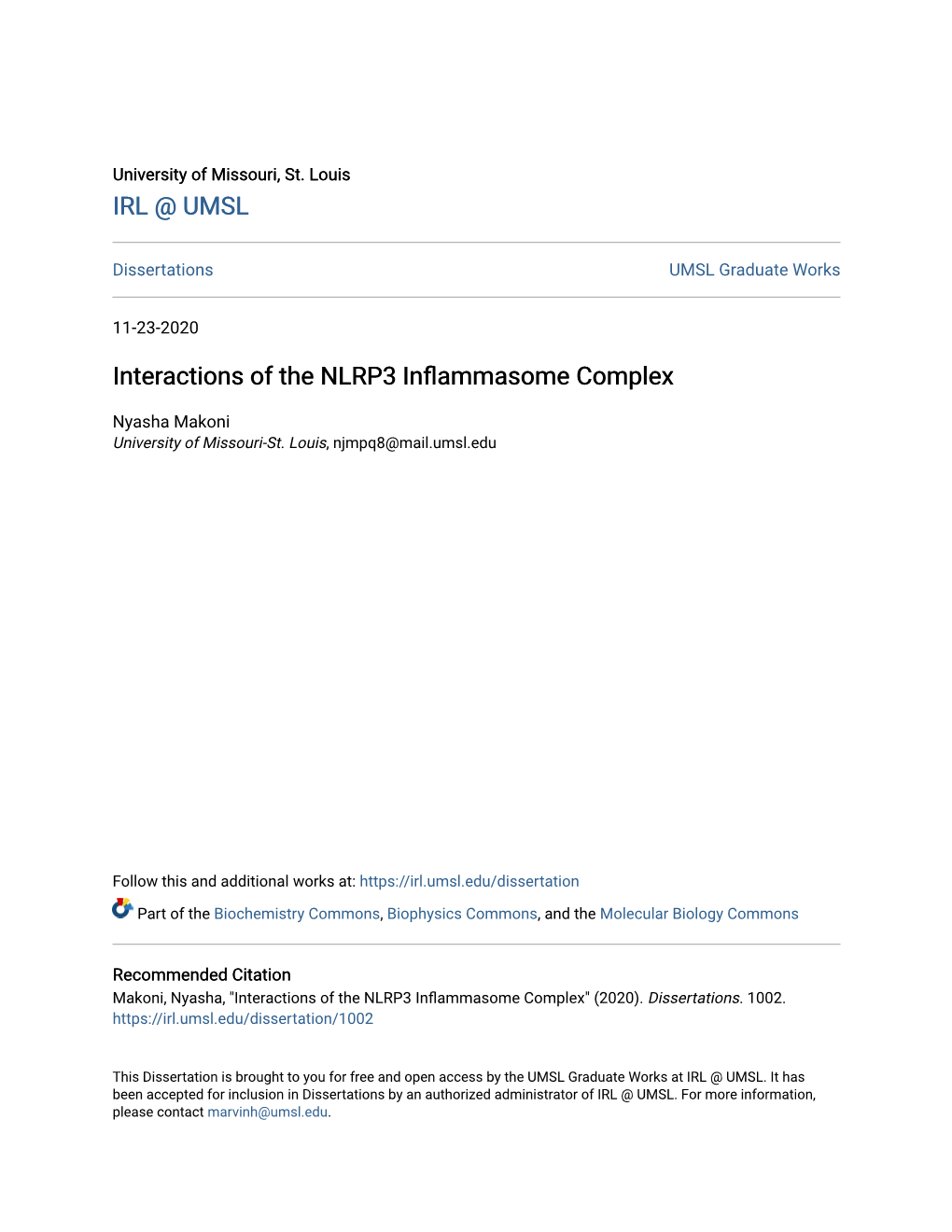 Interactions of the NLRP3 Inflammasome Complex