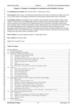 Chapter 2 Changes in Atmospheric Constituents and Radiaitve Forcing