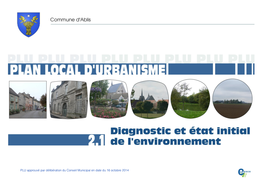 PLU Approuvé Par Délibération Du Conseil Municipal En Date Du 16 Octobre 2014 Plan Local D’Urbanisme De La Commune D’Ablis – Diagnostic