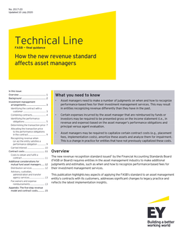 Technical Line: How the New Revenue Standard Affects Asset Managers