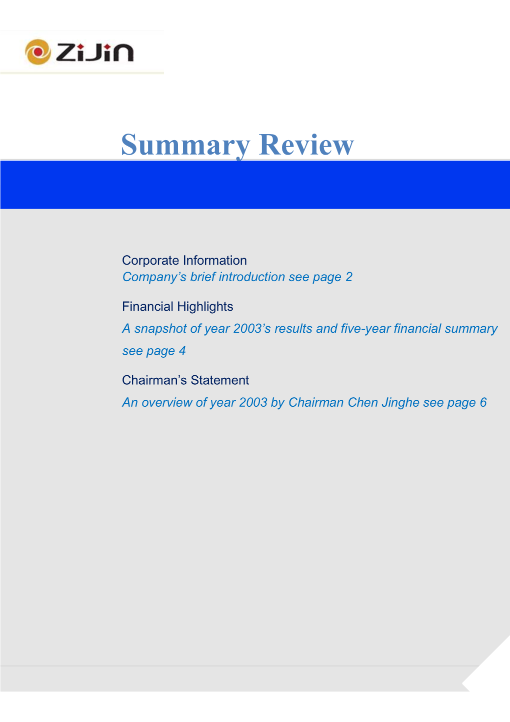 Summary Review